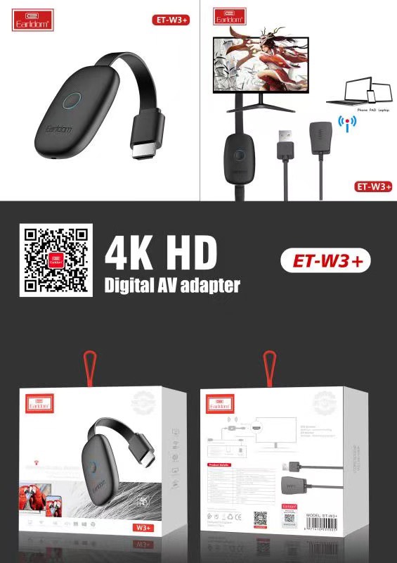 دانگل اچ دی ام آی تلویزیون ارلدام Earldom ET-W3+ Wireless Display Dongle